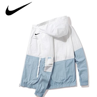 Nike เสื้อแจ็กเก็ต เสื้อกีฬา กันลม มีฮู้ด UPF40 สําหรับผู้ชาย