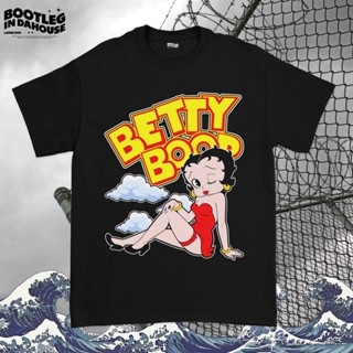 [S-5XL]เสื้อยืดสีดำ เสื้ เสื้อยืด ลาย Betty Boop สไตล์วินเทจยุค 90S-5XL