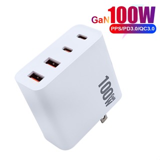 Ugoodbuy อะแดปเตอร์ชาร์จเร็ว 100W GaN USB C 4 พอร์ต Type-C PD QC3.0