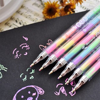 ปากกาเขียนการ์ดอวยพร ไล่โทนสี พร้อมเครื่องเขียน ลายผลไม้ สีสันสดใส DIY