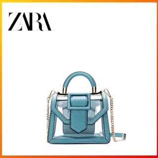 Zara กระเป๋าพลาสติกใส ทรงสี่เหลี่ยม ขนาดเล็ก แบบพกพา เหมาะกับเดินชายหาด สําหรับผู้หญิง