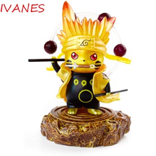 Ivanes โมเดลฟิกเกอร์รูปปั้น Pikachu Naruto ของเล่นสําหรับเด็ก