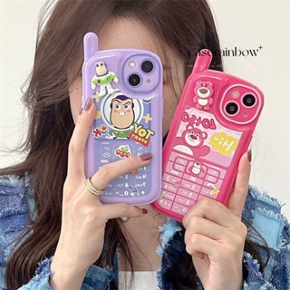 เคสโทรศัพท์มือถือ Tpu นิ่ม ลายการ์ตูน Toy Story Strawberry Bear 3D แนวเรโทร แวววาว สําหรับ iPhone 14 11 13 12 Pro MAX XR 7 8 Plus X XS MAX SE 2020