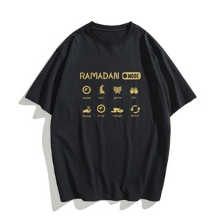 oversize T-shirt เสื้อยืดโปโล พิมพ์ลาย Ramadan Mode On สําหรับผู้ชาย และผู้หญิง S-5XL