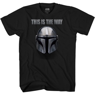 เสื้อยืดแขนสั้น38d1    YuenPuen     **  ดิสนีย์เสื้อยืดลำลอง Star Wars The Mandalorian This Is The Way T-Shirt Disney Te