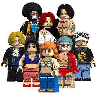 One Piece Anime Luffy Chopper Shanks Nami Robin Frank Cartoon Mini Action Building Blocks Figure Toys Kids Gift