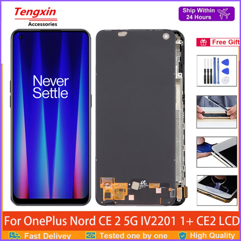6.43 "1 + Nord ce2 สําหรับ OnePlus Nord CE 2 5G IV2201 Oneplus Nord CE2 LCD และ Touch Screen Digitiz
