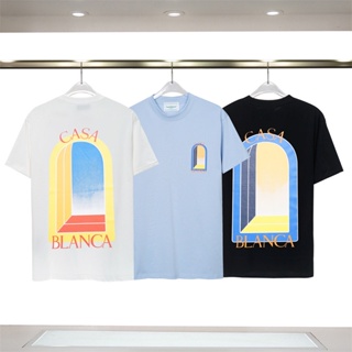 Casa LANCa 23SS เสื้อยืดแขนสั้นลําลอง พิมพ์ลาย Gate of Fantasy แฟชั่นฤดูใบไม้ผลิ ฤดูร้อน