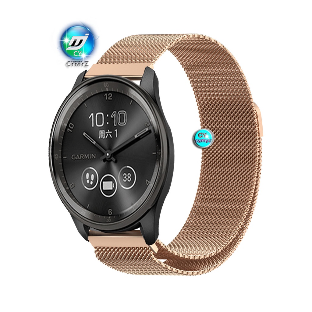for Garmin Vivomove Trend สาย สายโลหะ  Garmin Vivomove Trend เคส ป้องกันรอบด้าน 360° เคสแบบเต็มจอ