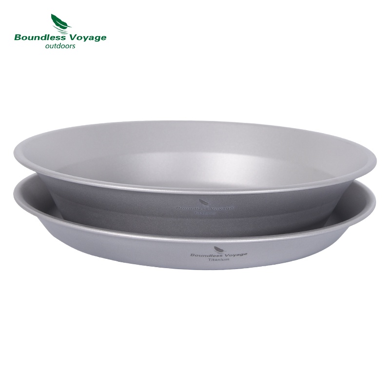 Boundless Voyage Titanium Pan Bowl ชุดพกพากลางแจ้ง Camping จานบนโต๊ะอาหารเครื่องครัว Mess ชุด Ti1111T