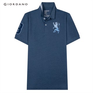 GIORDANO เสื้อโปโลผู้ชาย ปักสิงโต - Mens 3D Lion Polo 01012222