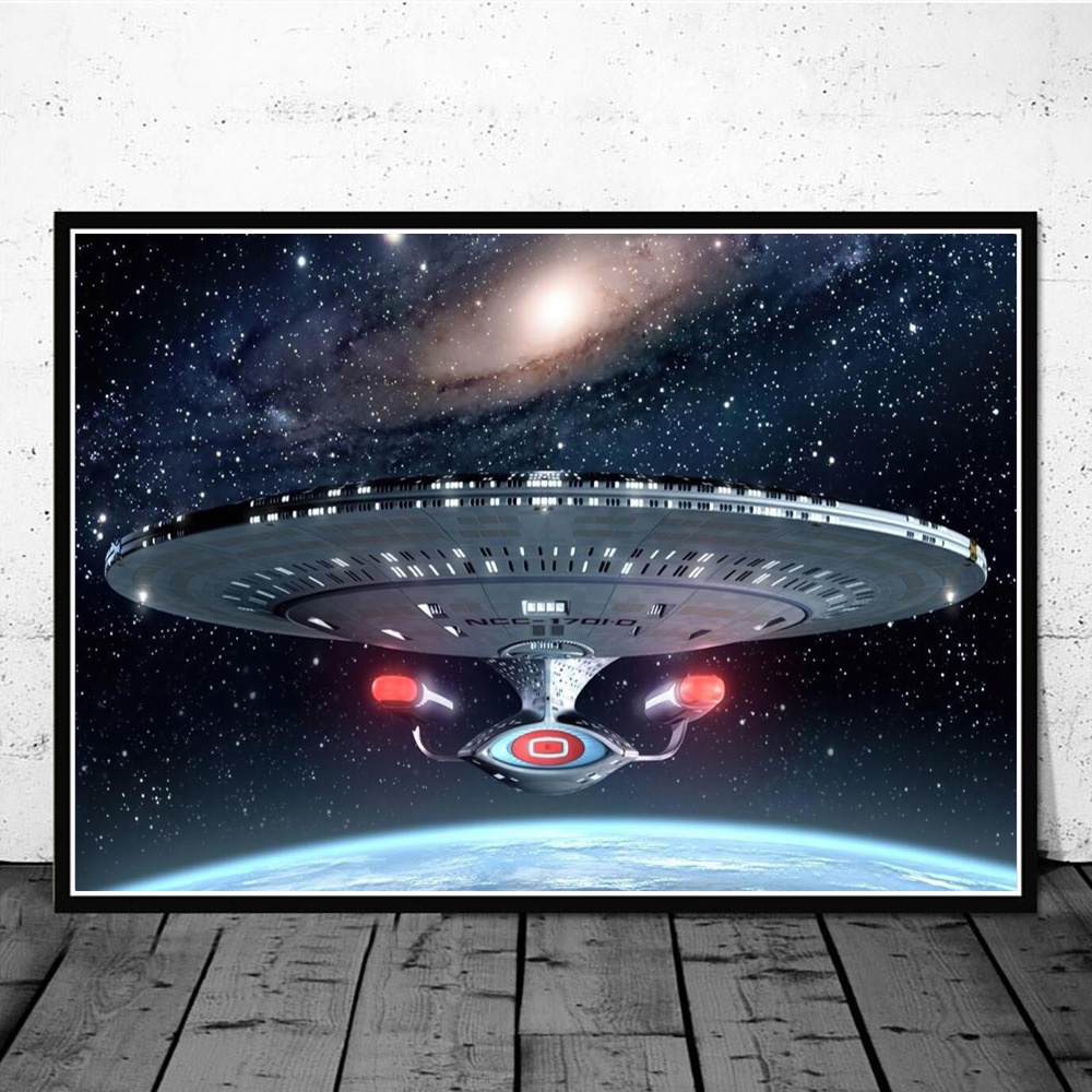 Star Trek ภาพโปสเตอร์ ภาพศิลปะบนผ้าใบ ลายยานอวกาศ วิทยาศาสตร์ สําหรับตกแต่งผนังบ้าน