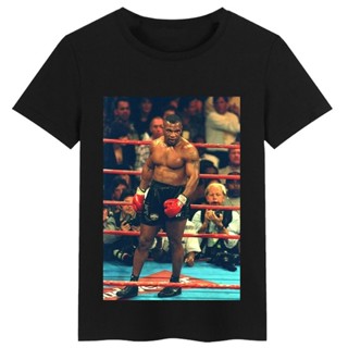 [S-5XL] เสื้อกีฬาแขนสั้น พิมพ์ลายการ์ตูน Mike Tyson สไตล์วินเทจ สําหรับผู้หญิง