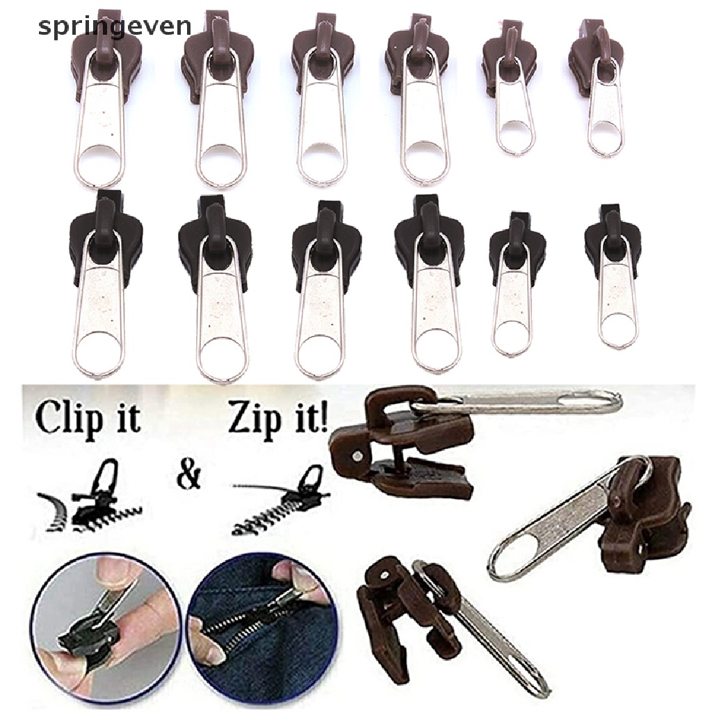 [springeven] ชุดซิป แบบเปลี่ยน สําหรับซ่อมแซมเสื้อผ้า DIY 6 ชิ้น