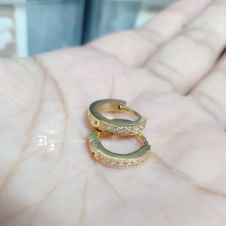 (ราคา1 ข้าง)🔥จิวห่วงสแตนเลสฝังเพชร 2.5*9 mm.  ต้องการเป็นคู่กดจำนวน 2 นะคะ