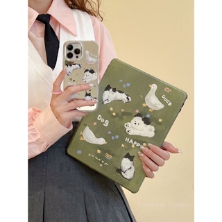 เคสแท็บเล็ต ซิลิโคน ลายลูกสุนัข เป็ดน่ารัก หมุนได้ สําหรับ iPad 2019 10.2 iPad air 4 10.9 iPad 9.7 นิ้ว 12.9 นิ้ว iPad Pro 11 iPad 18 iPad 8 Generation Case 17