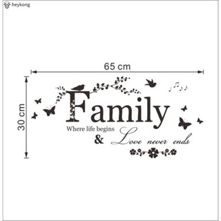 สติกเกอร์ติดผนัง ลายคําคม Family Where Life Begins สําหรับตกแต่งบ้าน ห้องนั่งเล่น