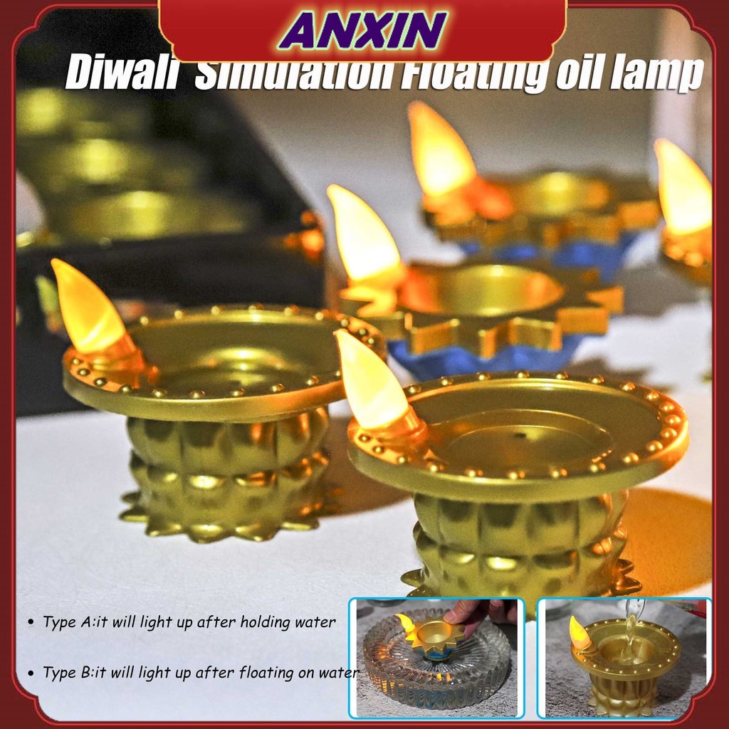 2025 Vesak LED น้ํามัน Lampu ใหม่ Diwali จําลอง LED เทียนโคมไฟ Deepavali เทียนตกแต่งขนาดเล็กลอยตกแต่