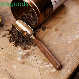 Mxgoods ช้อนชา โลหะ ด้ามจับไม้ ทําความสะอาดง่าย สําหรับตักกาแฟ ใช้ในครัวเรือน