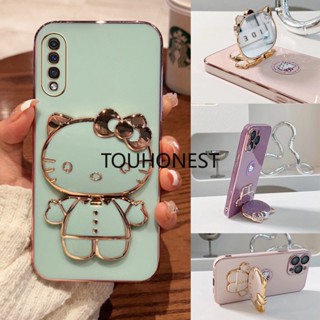 เคส Samsung Galaxy A7 2018 เคส Samsung A22 Casing Samsung A01 Case Samsung A02 Cover Samsung A70 Case Samsung A70S Case Samsung M32 M22 Case Samsung F22 Case Cute Anime Cartoon Vanity Mirror Hello Kitty Holder Phone Case With Metal Sheet TK โทรศัพท์มือถือ