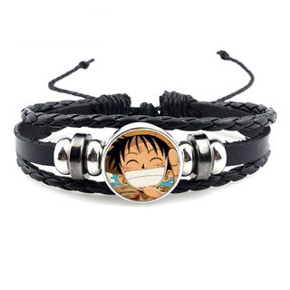 อะนิเมะ One Piece Nika Monkey D Luffy สร้อยข้อมือหนัง คอสเพลย์ Unisex ปรับได้ พังก์ สายรัดข้อมือ เครื่องประดับ อุปกรณ์ประกอบฉาก