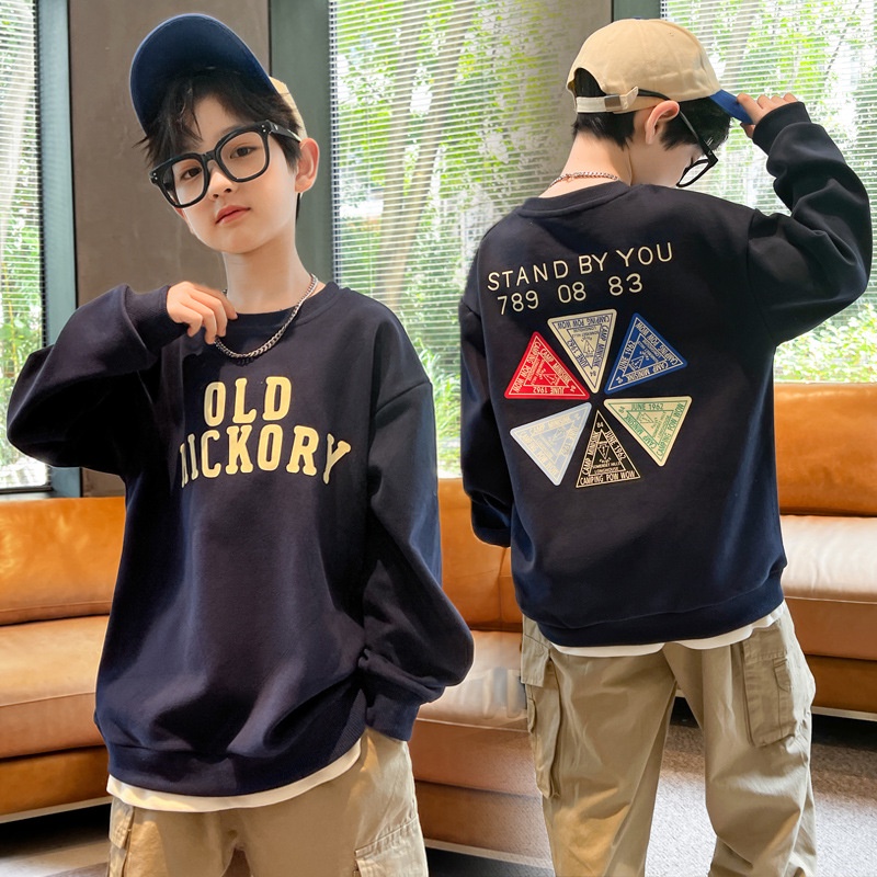 [ZY] เสื้อกันหนาวลําลอง แขนยาว ผ้าฝ้าย ทรงหลวม สไตล์เกาหลี แฟชั่นฤดูใบไม้ผลิ ฤดูใบไม้ร่วง สําหรับเด็ก 110-170 ซม. พร้อมส่ง