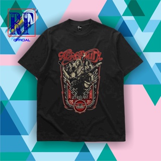 oversize T-shirt เสื้อยืด | เสื้อโอเวอร์ไซซ์ | เสื้อยืด พิมพ์ลายวงร็อค Aerosmith LET ROCK RULE BAND BAJU BAND สีดํา สําห