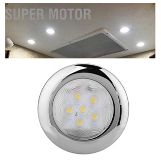 Super Motor สำหรับเรือเดินทะเล เรือยอร์ช 6 ไฟ LED ทรงโดม หลอดไฟ 12V DC สแตนเลส สีขาว