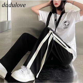 DaDulove💕 New Korean Style Striped Casual Pants High Waist Loose Sweatpants Womens Large Size Jogging Pants