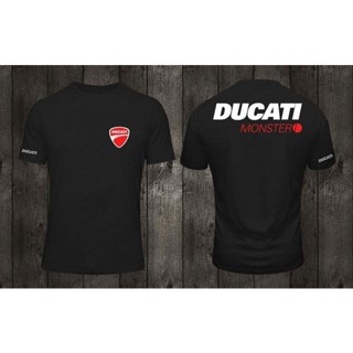 เสื้อยืดแขนสั้น พิมพ์ลาย ATTITUDE DUCATI Monster สําหรับขี่รถจักรยานยนต์