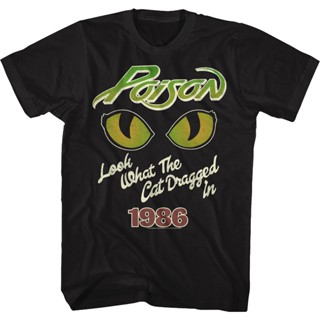 Look What The Cat Dragged In 1986 Poison T-Shirt เสื้อยืดเปล่า เสื้อยืดน่ารักๆ เสื้อคู่รัก_03