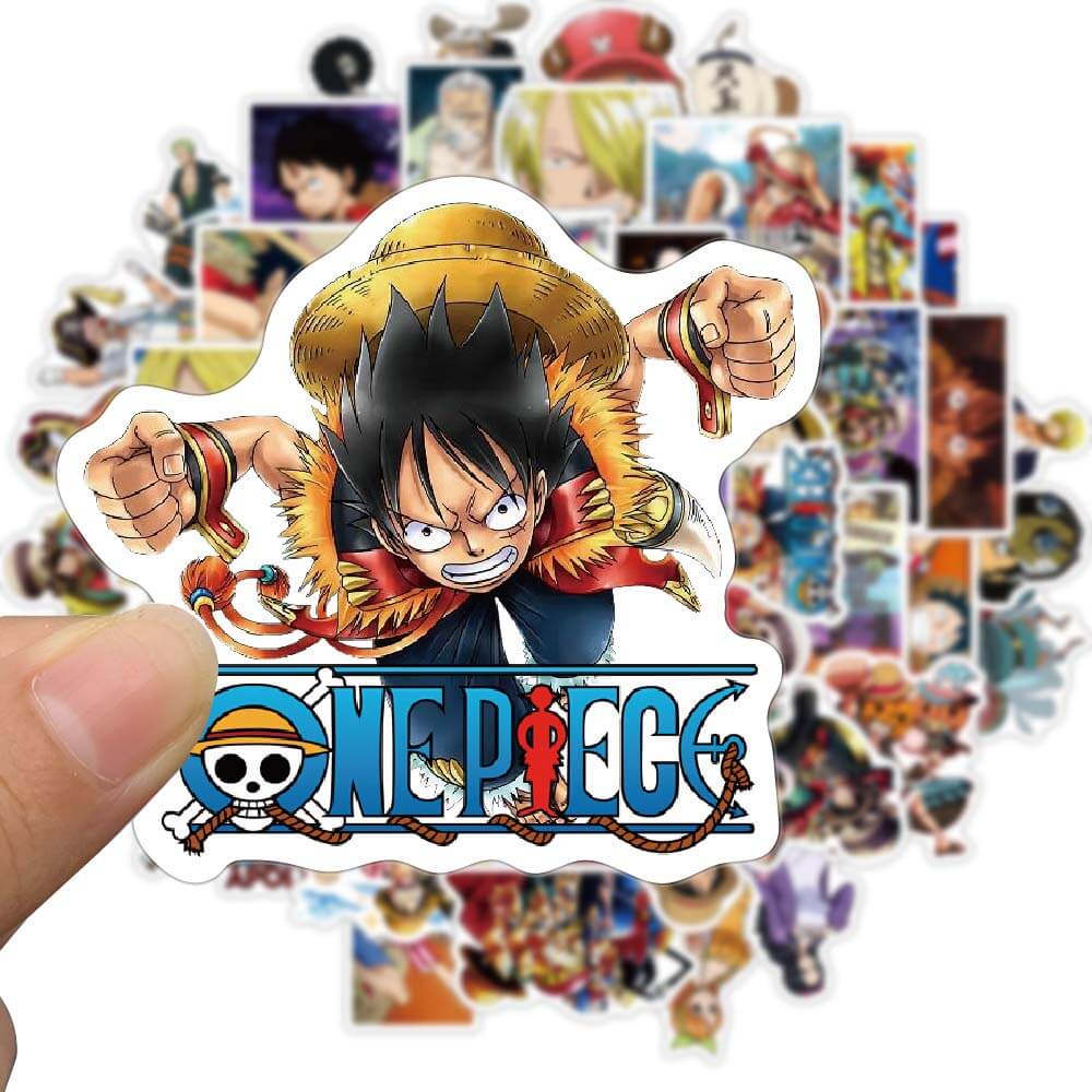 [สติกเกอร์ขนาดใหญ่] สติกเกอร์ ลายอนิเมะ One Piece Luffy กันน้ํา สําหรับตกแต่งสมุดภาพ กีตาร์ กระเป๋าเดินทาง แล็ปท็อป กราฟฟิติ ของเล่นเด็ก 50 ชิ้น