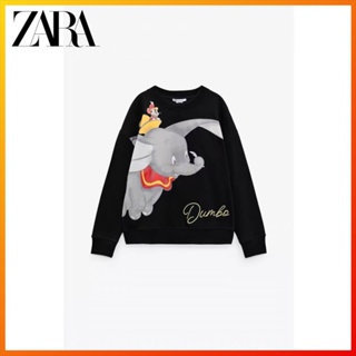 Zara เสื้อกันหนาว พิมพ์ลายดิสนีย์ ดัมโบ้ แฟชั่นฤดูใบไม้ร่วง สําหรับผู้หญิง