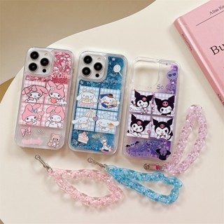 เคสโทรศัพท์มือถือ ลาย Kuromi Melody Cinnamoroll น่ารัก พร้อมสร้อยข้อมือคริสตัล สําหรับ VIVO V29 V27 V27e V25 V23 Pro V25e V23e V21e X90 X80 X70 Pro 4G 5G