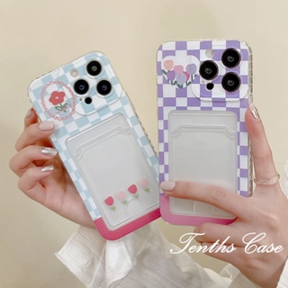 เคสโทรศัพท์มือถือแบบนิ่ม ลายดอกทิวลิป พร้อมช่องใส่บัตร สําหรับ Redmi 12C A1 10C 10A 10 9A 9C 9 9T A1+ Note 12 11s 10s 9s 11 10 9 8 Pro Poco X3 NFC X3Pro X3 Mi11 12 Lite 11T Pro