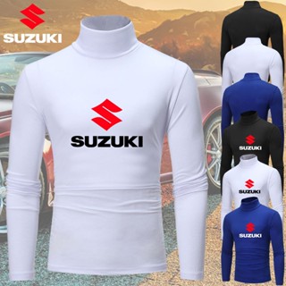 SUZUKI เสื้อกันหนาวแขนยาว คอเต่า แบบสวมหัว ผ้ายืด แบบเข้ารูป แฟชั่นฤดูใบไม้ร่วง และฤดูหนาว สําหรับผู้ชาย