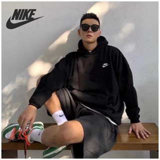 Nike เสื้อกันหนาวลําลอง มีฮู้ด แบบนิ่ม ระบายอากาศ ใส่สบาย แฟชั่นคู่รัก สไตล์คลาสสิก สําหรับผู้ชาย และผู้หญิง 100%