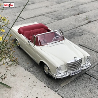 โมเดลรถยนต์ Maisto 1:18 1967 Mercedes-Benz 280SE โลหะผสม สไตล์เรโทร