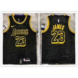 ขายดี nba Los Angeles Lakers No. เสื้อบาสเก็ตบอล พิมพ์ลาย James สีดํา 23