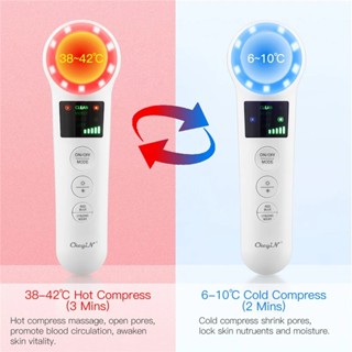 Rf เครื่องนวดหน้าอัลตราโซนิก EMS 4 In 1 มีไฟ LED สีแดง สีฟ้า ช่วยยกกระชับใบหน้า ลดริ้วรอย ดูแลผิวหน้า