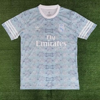 เสื้อกีฬาแขนสั้น ลายทีมฟุตบอล Real Madrid Shamrock 22-24 ชุดเยือน ไซซ์ S-XXL AAA