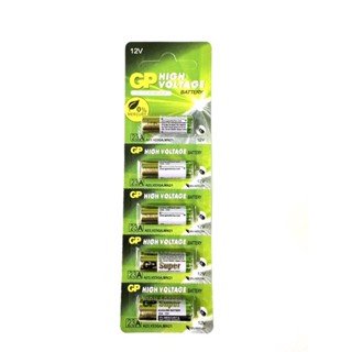 ถ่าน23A 12V ถ่านGP Battery ถ่านAlkaline Battery 12V.(1แพ็ค 5ก้อน)ถ่านรีโมทรถยนต์ กริ่งไร้สาย เป็นต้น ถ่าน