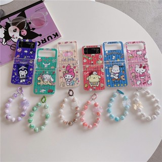 SANRIO เคสโทรศัพท์มือถือแบบแข็ง กันกระแทก พร้อมบานพับ สําหรับ Samsung Galaxy Z Flip 4 Z Flip 3 5G