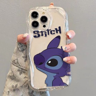 ✅เคสโทรศัพท์มือถือแบบนิ่ม ใส กันกระแทก ลาย Stitch สีฟ้า สําหรับ iPhone 14 13promax 12 11 7 8p xsxr F2YN