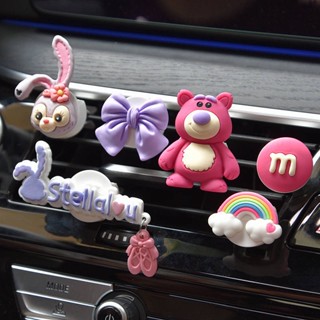 Car Aromatherapy Cartoon Cute Air Conditioner Air Outlet Strawberry Bear Perfume Car Interior Design Supplies Car Decoration Ornaments Cute car interior accessories