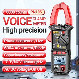 DIYMORE PN105 Clamp Meter AC/DC Current Amp Meter 6000 Counts Measures Current Volt Temp Capacitance Resistance Diodes