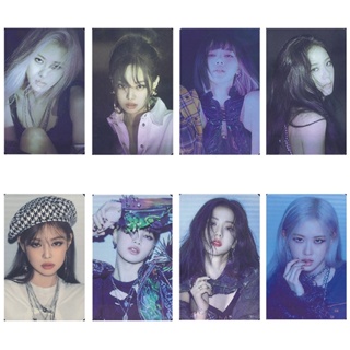 โปสการ์ด อัลบั้มรูปภาพ Black-Pink LISA JISOO ROSE JENNIE สีดํา สีชมพู จํานวน 8 ชิ้น ต่อชุด