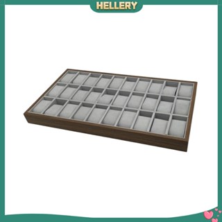 [HelleryTH] Watch Organizer Tray Felt 30 Grid Stackable for Men Stores Shows