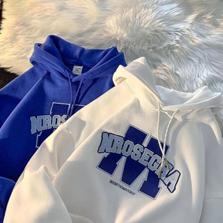 เสื้อกันหนาว แขนยาว มีฮู้ด พิมพ์ลายตัวอักษร ทรงหลวม สไตล์เกา…