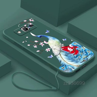 เคสโทรศัพท์ ซิลิโคนนิ่ม ป้องกัน กันชน ลายนกยูง สําหรับ Samsung A14 J4 prime J2 prime J4 plus J5 pro